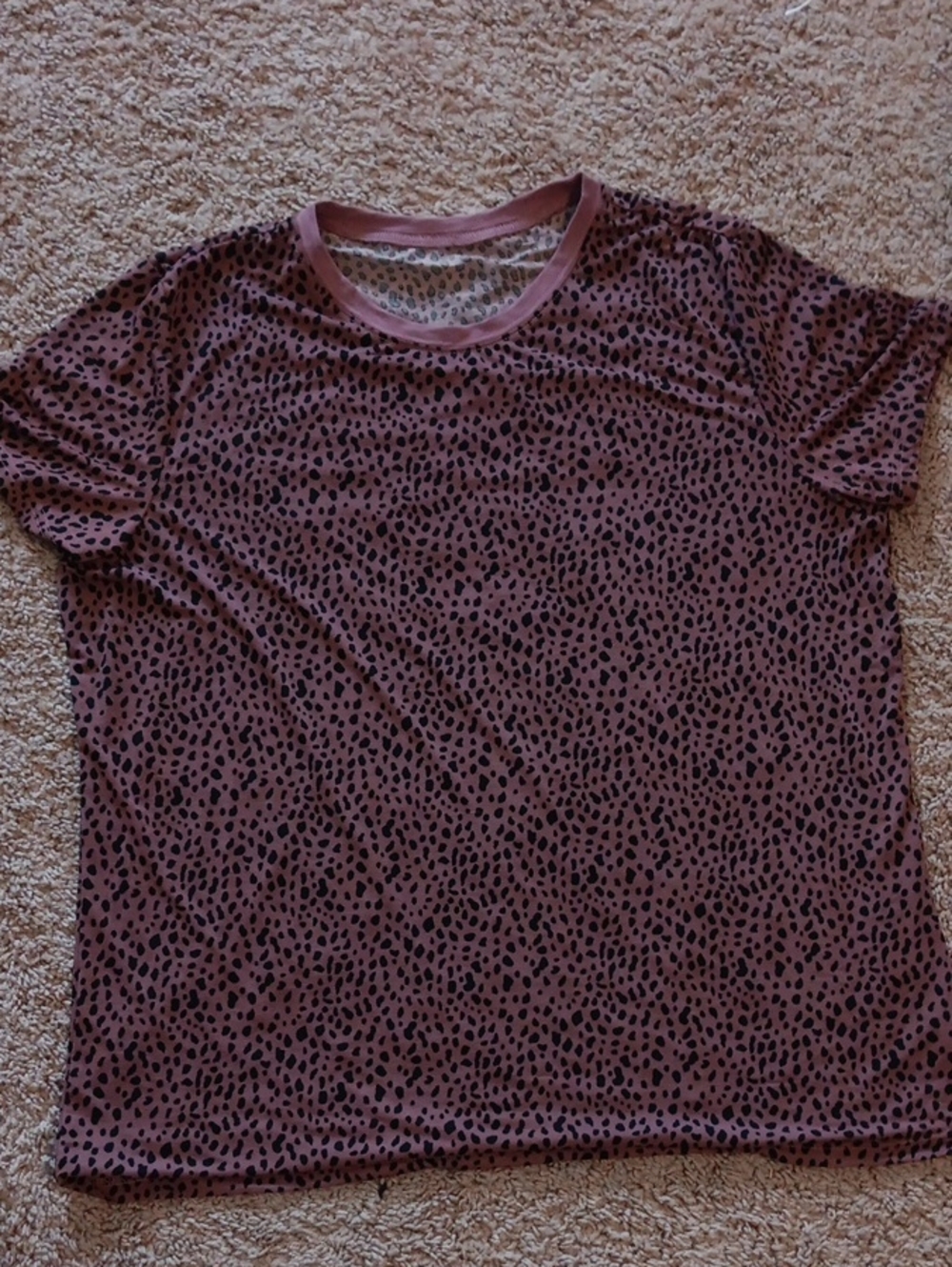 Women's Mauve Pink Animal Print Short Sleeve Top